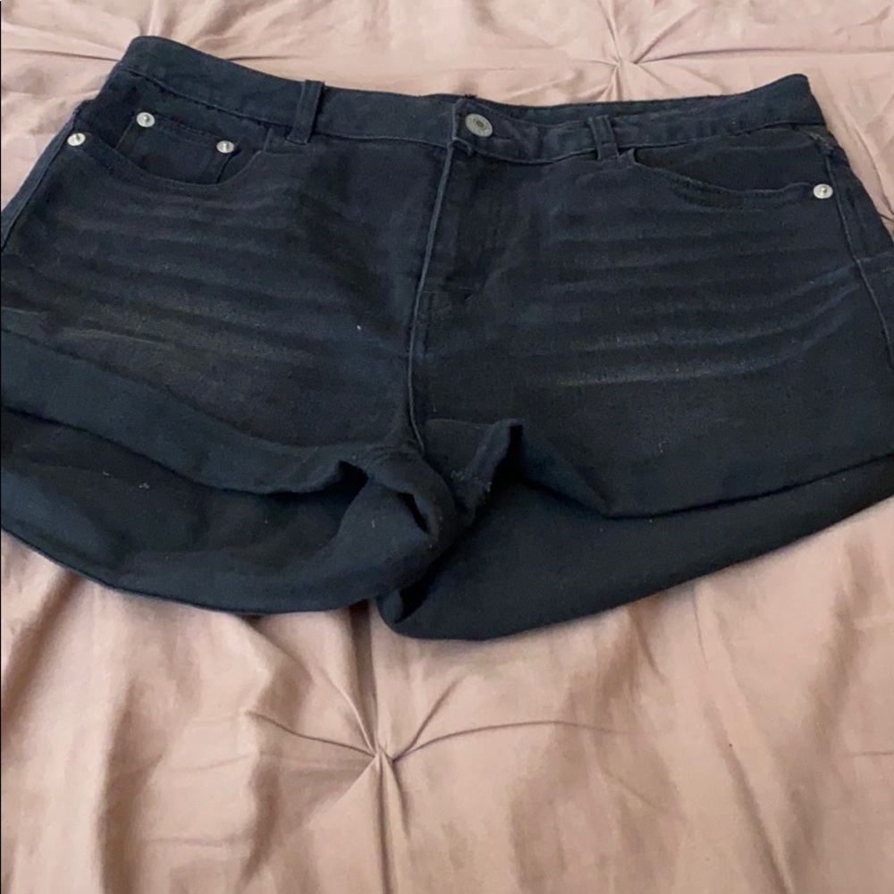 Black jean shorts
